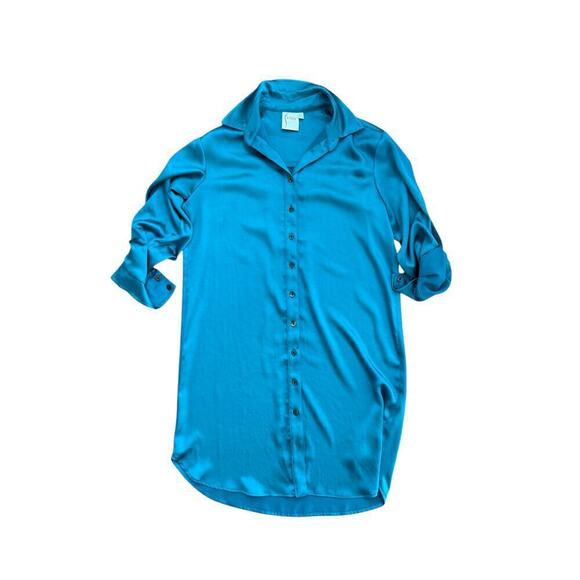 Finley Dresses & Skirts - Finley Women's Blue Long Sleeves Button Front Shirt Dress Size XS
